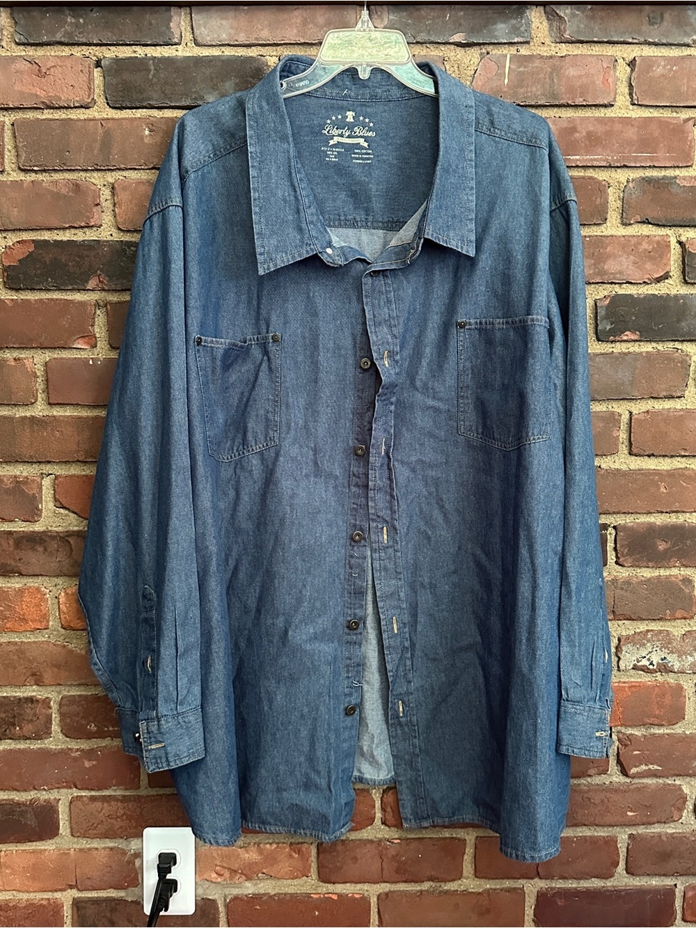 LIBERTY BLUES big & tall denim shirt 6X -35” long / 26.5” sleeve / 35” bust